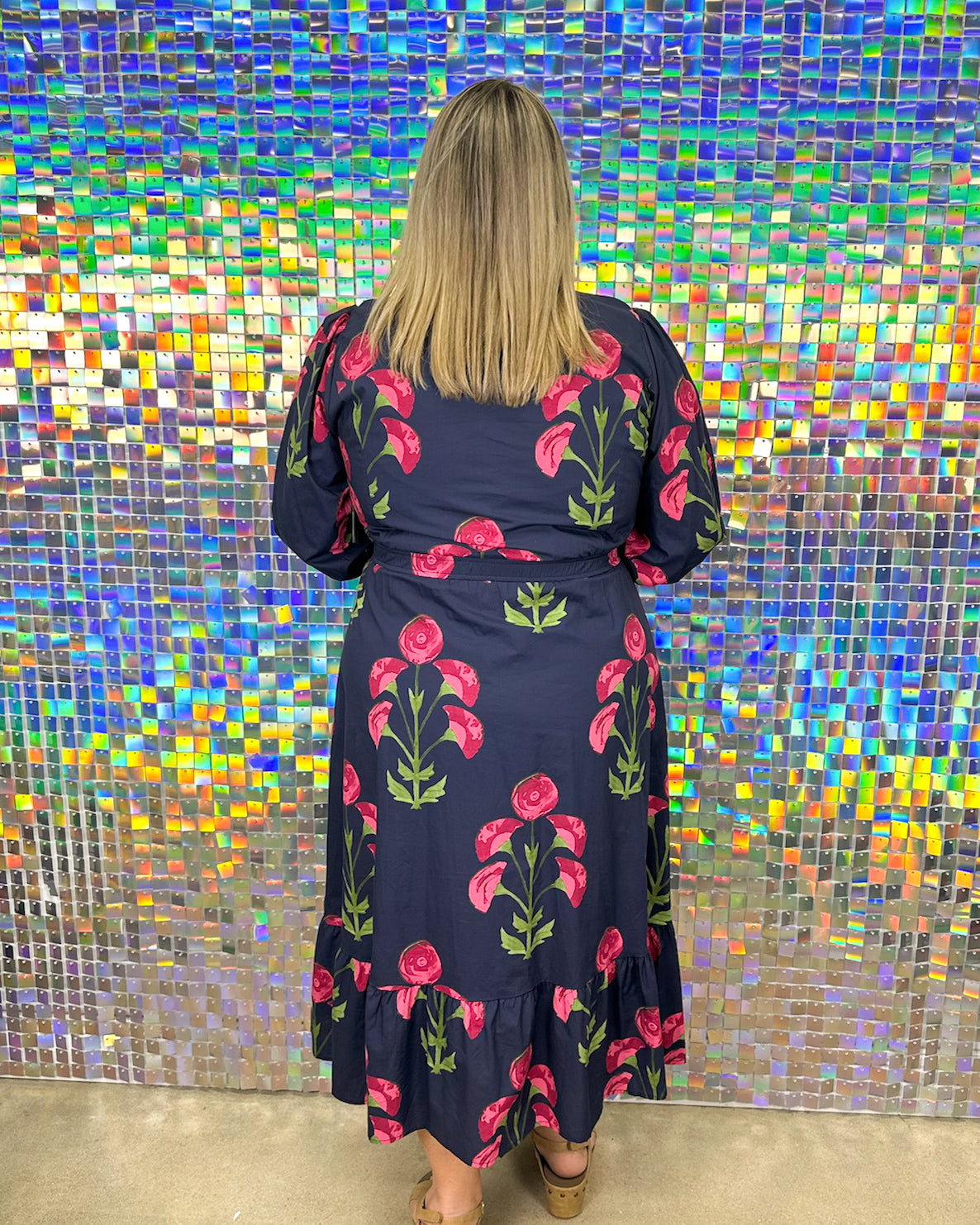 Wild Flower Dress - Navy