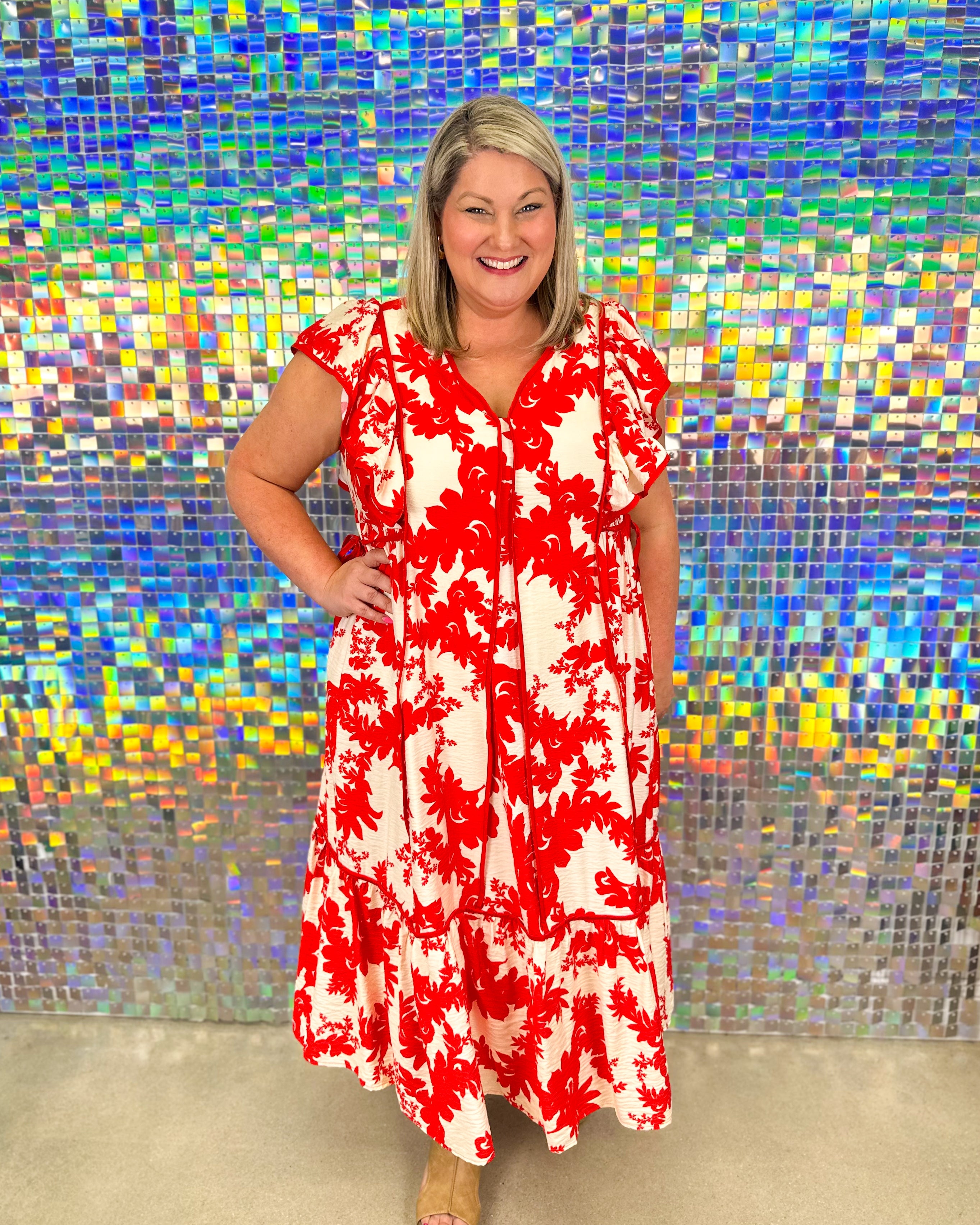 FINAL SALE-Simone Dress - Red