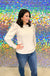 Jodifl Madison Top - Beige, textured, sweatshirt, long sleeve, puff sleeve, pleated shoulder