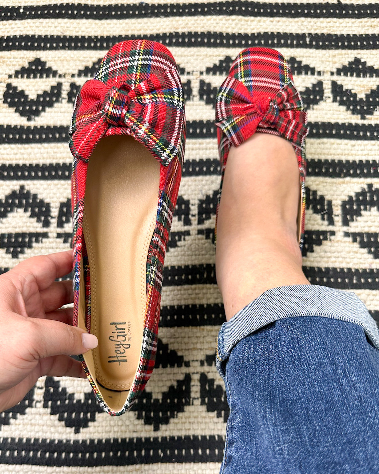 Sugar Rush Flats - Red Plaid