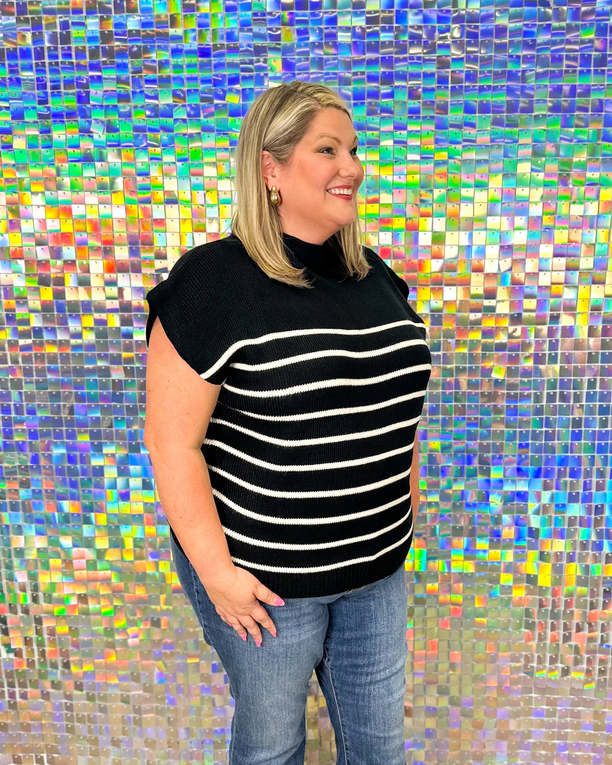 Avery Stripe Sweater - Black