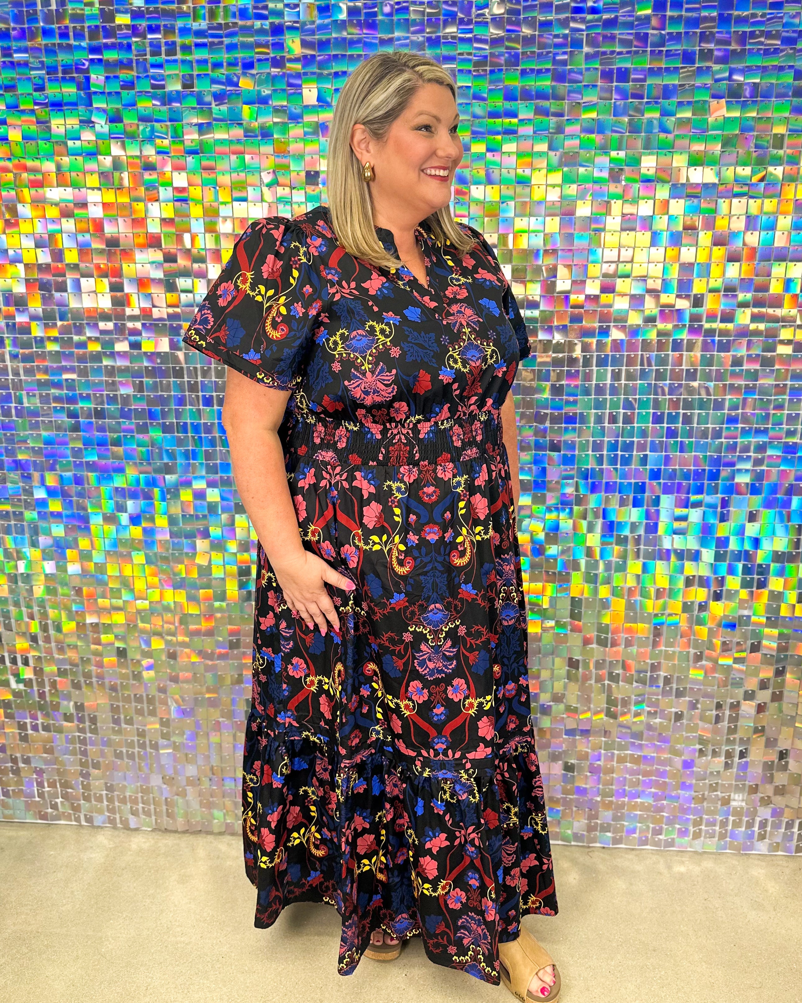 FINAL SALE Palmero Maxi Dress - Black Multi