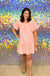 Entro Sway For Me Dress - Light Pink, drop waist, puff sleeve, square neck, tiered