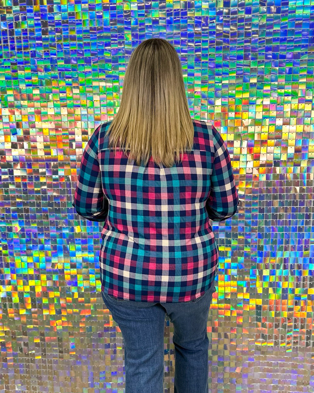 Lizzy Top - Navy Magenta