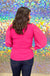 Skies are Blue Pamela Pleated Top - Berry pink, long puff sleeve, banded cuff, pleated sleeve, plus size