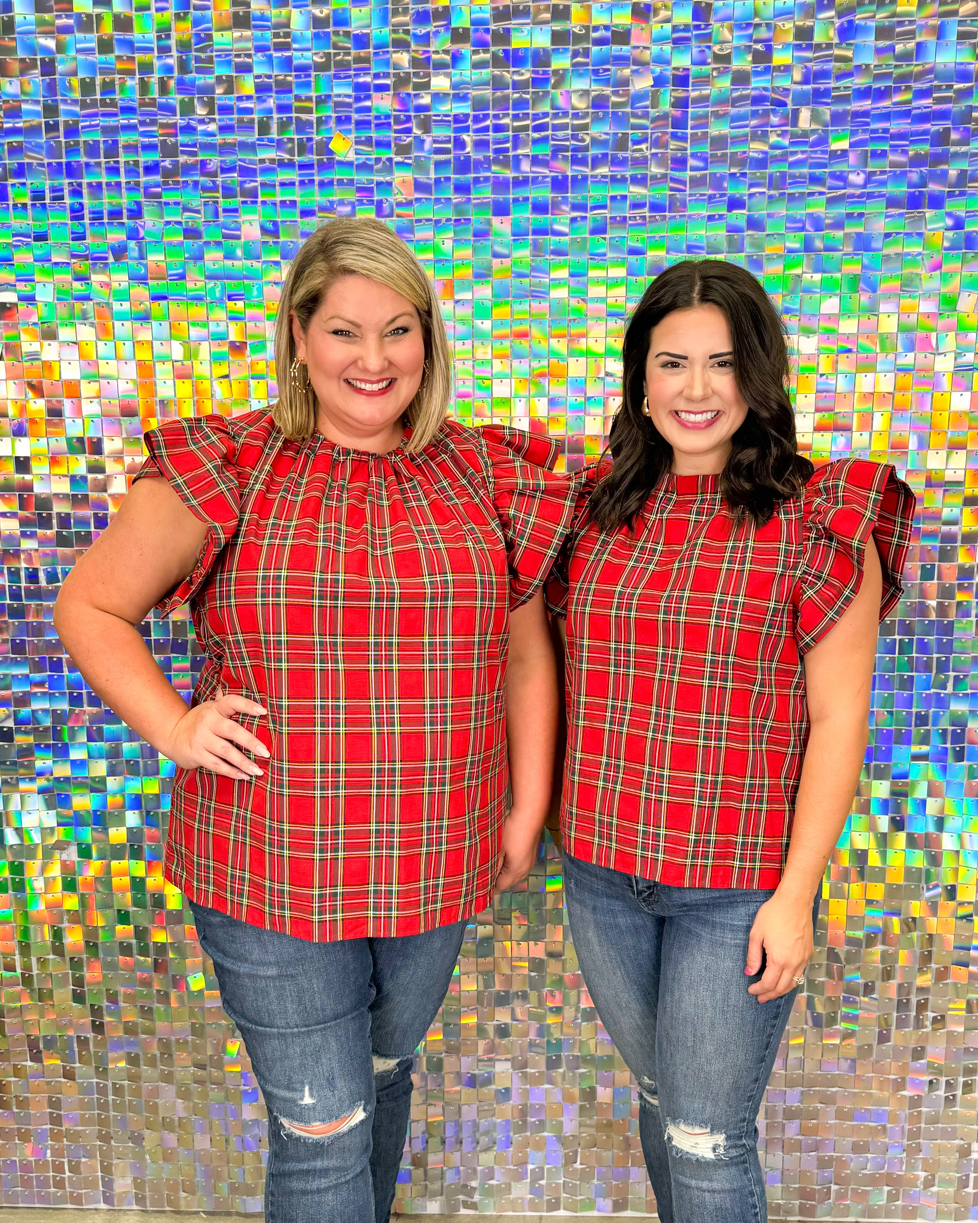 Plaid About You Top - Red