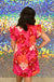 Jodifl Lover's Paradise Dress - Red Multi, smocked, ruffle, sleeve, plus size, print, floral, pink, orange, mini