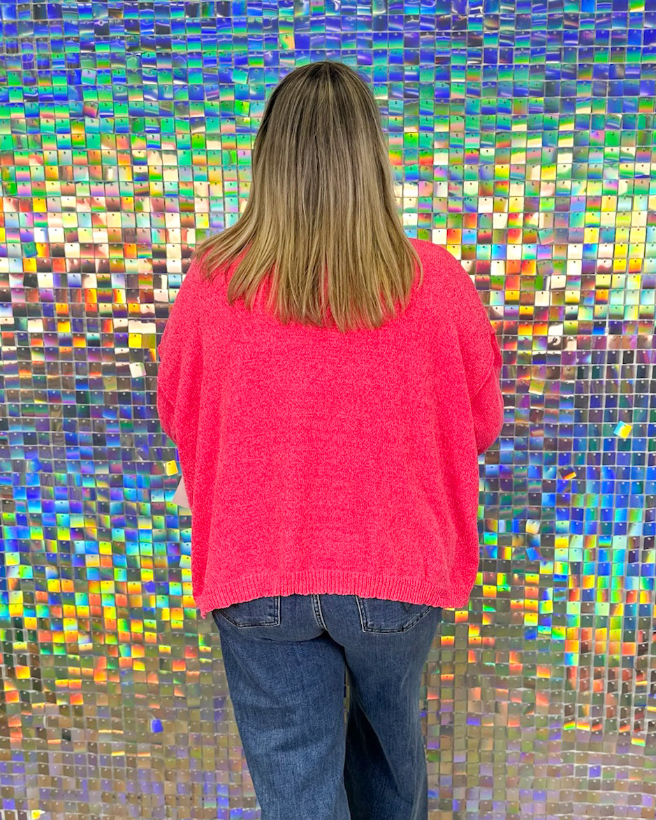Cozy Sunset Sweater - Hot Pink