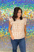 Skies Are Blue Finley Top - Taupe, plus size, flutter sleeves, round neck, print