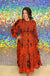 Jodifl Bracken Dress - Burnt Orange, smocked, long sleeve, print, paisley, black, round neck, maxi