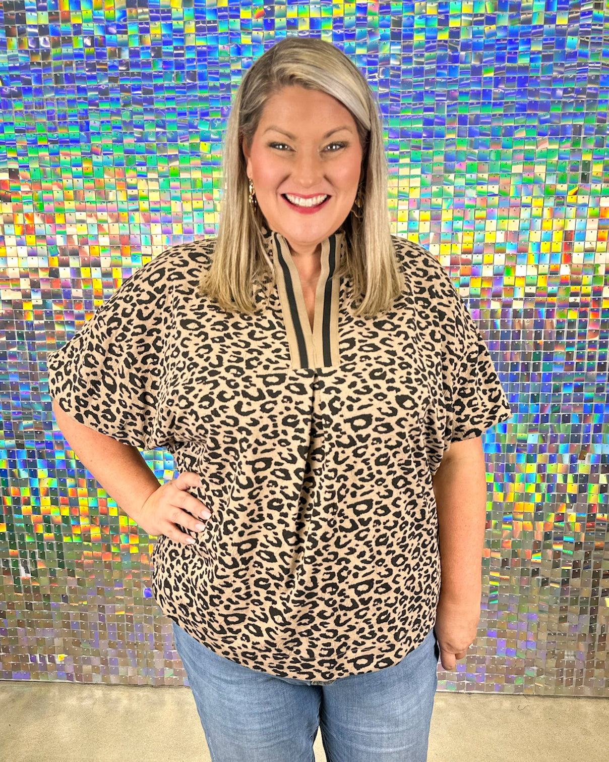 Center of Attention Top  - Latte