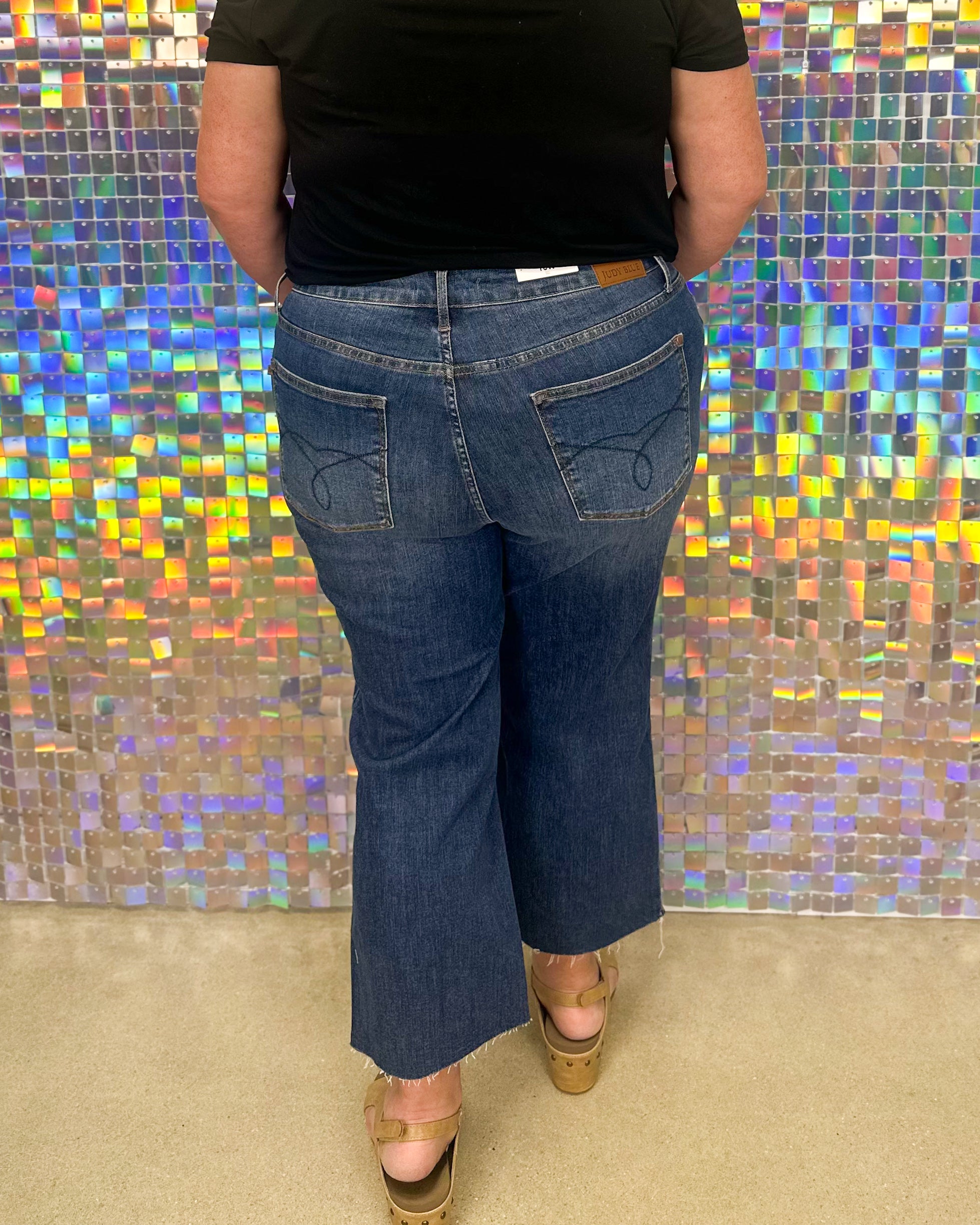 Judy Blue Dana Crop Wide Leg High Waist Jean - Dark Wash