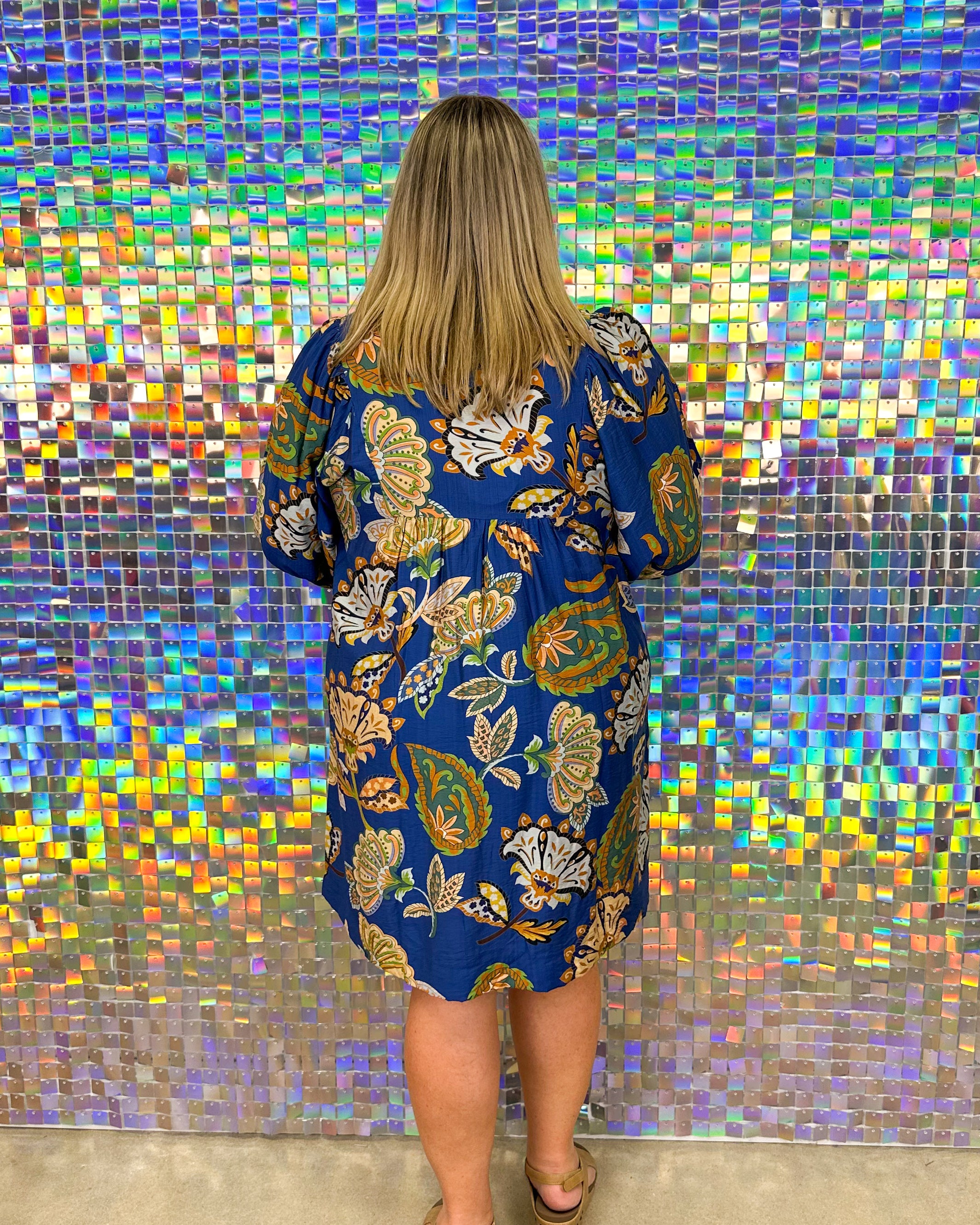 FINAL SALE Autumn Dress - Navy