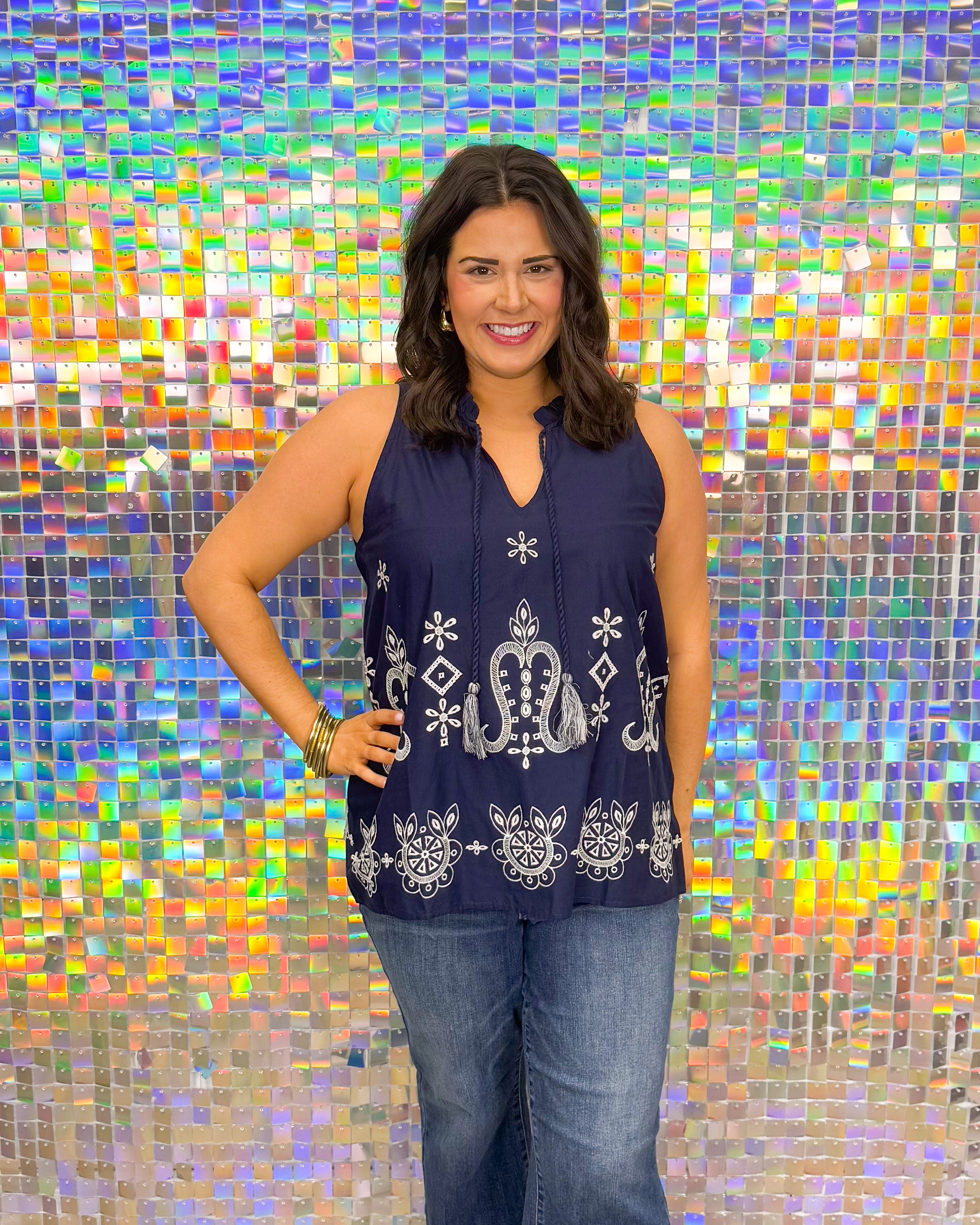 FINAL SALE Luca Top - Navy