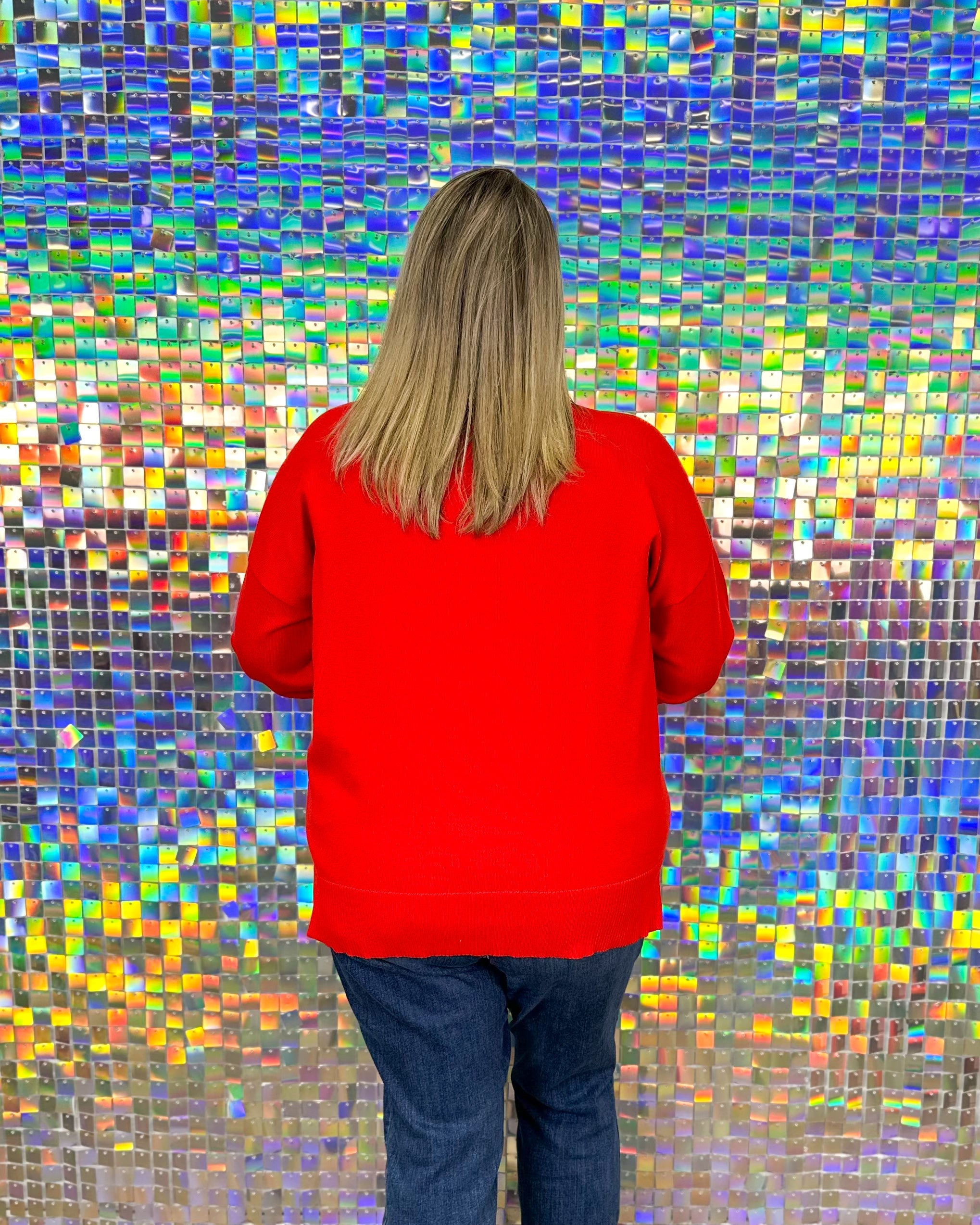 Holiday Sparkle Sweater - Red
