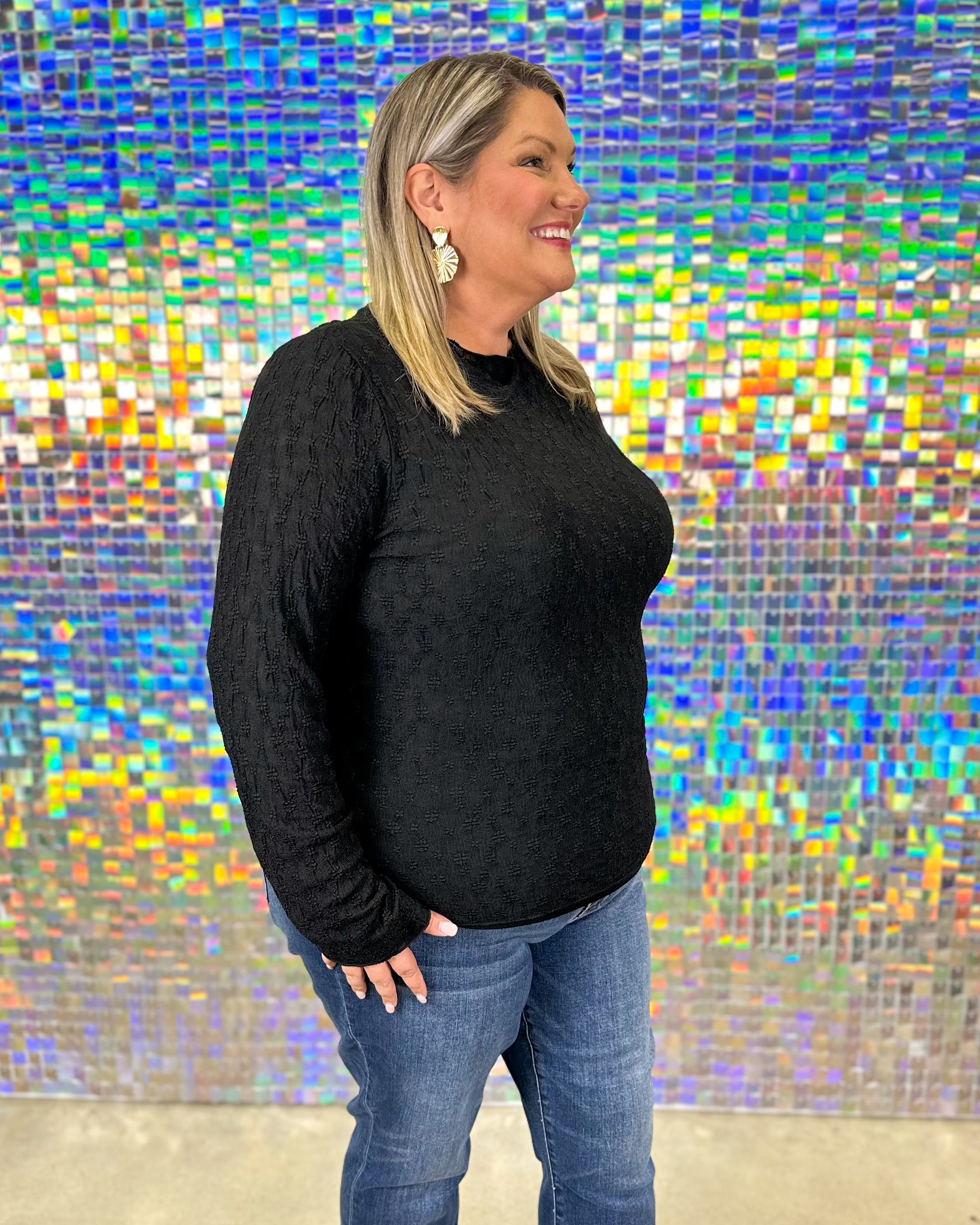 Bella Mesh Top - Black