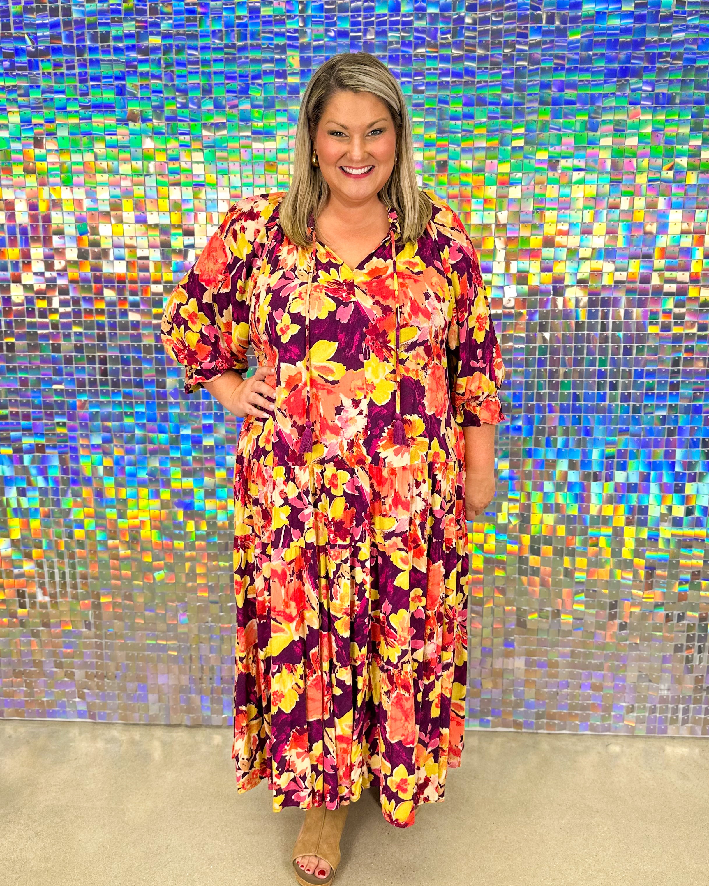 FINAL SALE- Meredith Maxi Dress - Wine Coral