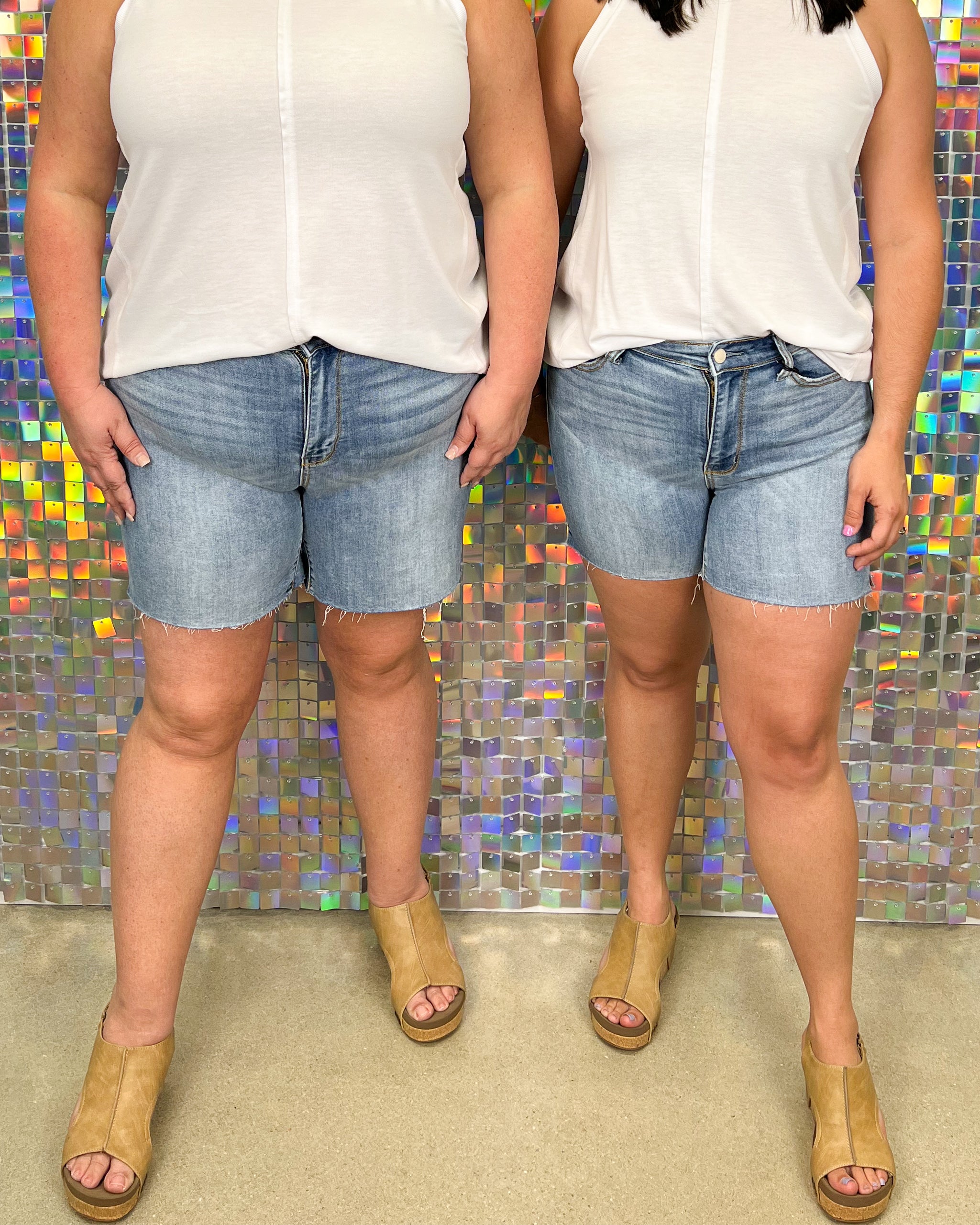 Judy Blue Carmen Mid Rise Cut Off Shorts - Medium Wash