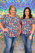 Michelle McDowell Ariel Top - Wishing Pool- Navy, short sleeves, printed, round neck, plus size