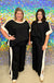 Entro Keeping It Casual Set - Black, color block, plus size, white, stripe, wide leg, slit hem, drawstring pants, oversized, flowy top