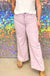 Entro Wide Open Places Pants - Lavender, wide leg, high waist, button/zipper closure, pockets
