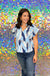 Stewart Simmons Abstract Blouse - Blue & Navy, UNC, university of north carolina chapel hill, game day