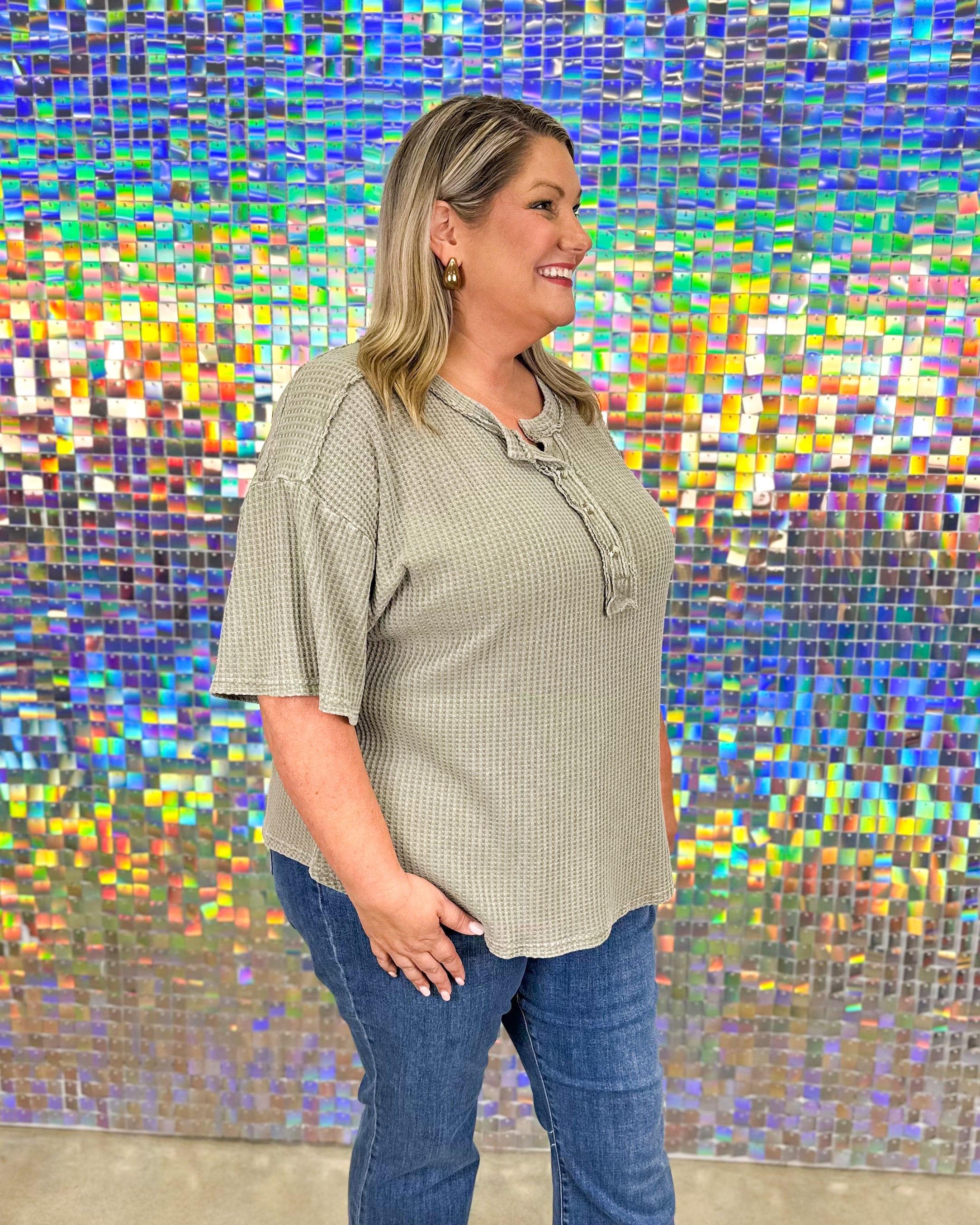 Natalie Top - Faded Olive