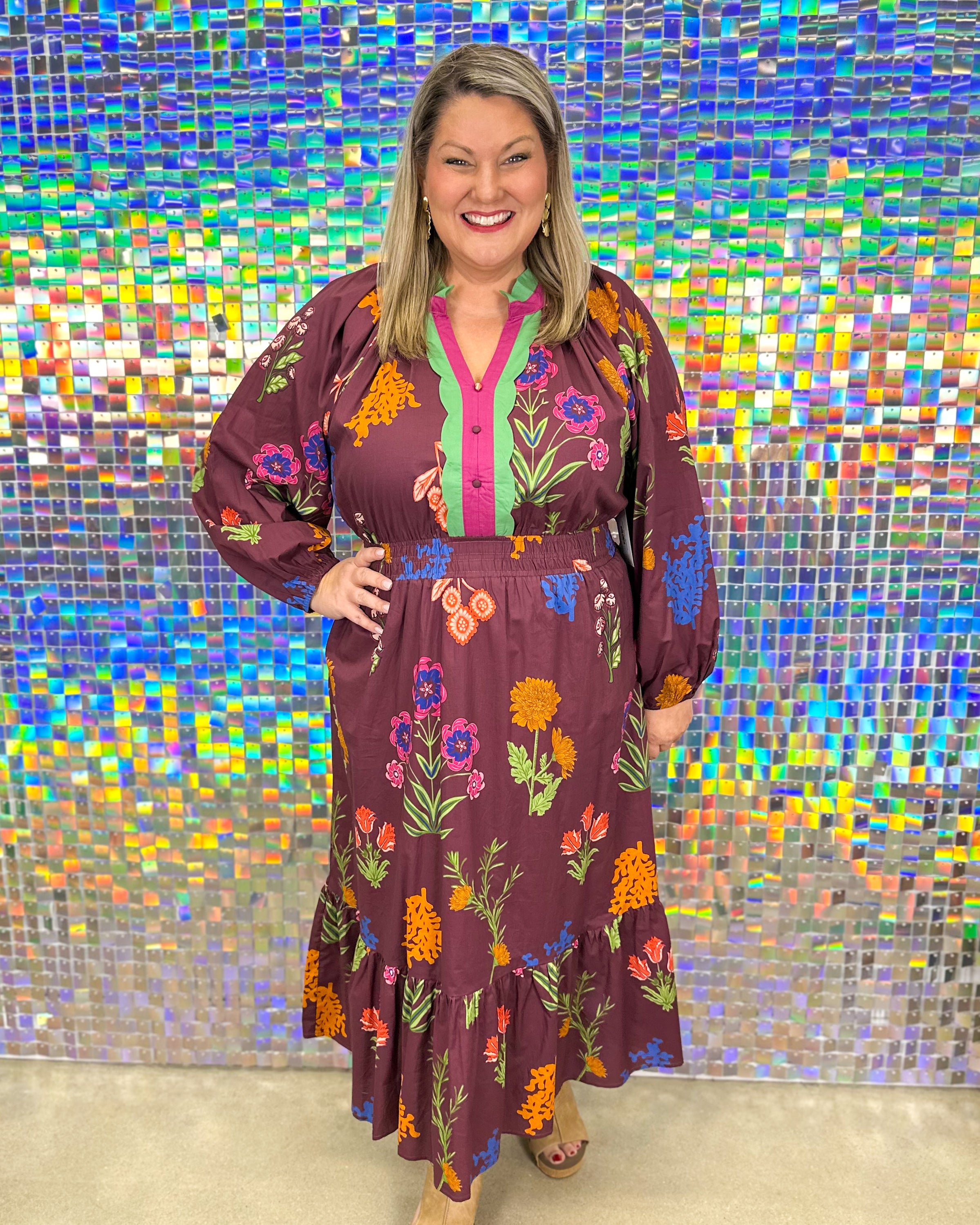 Dahlia Dress - Burgundy