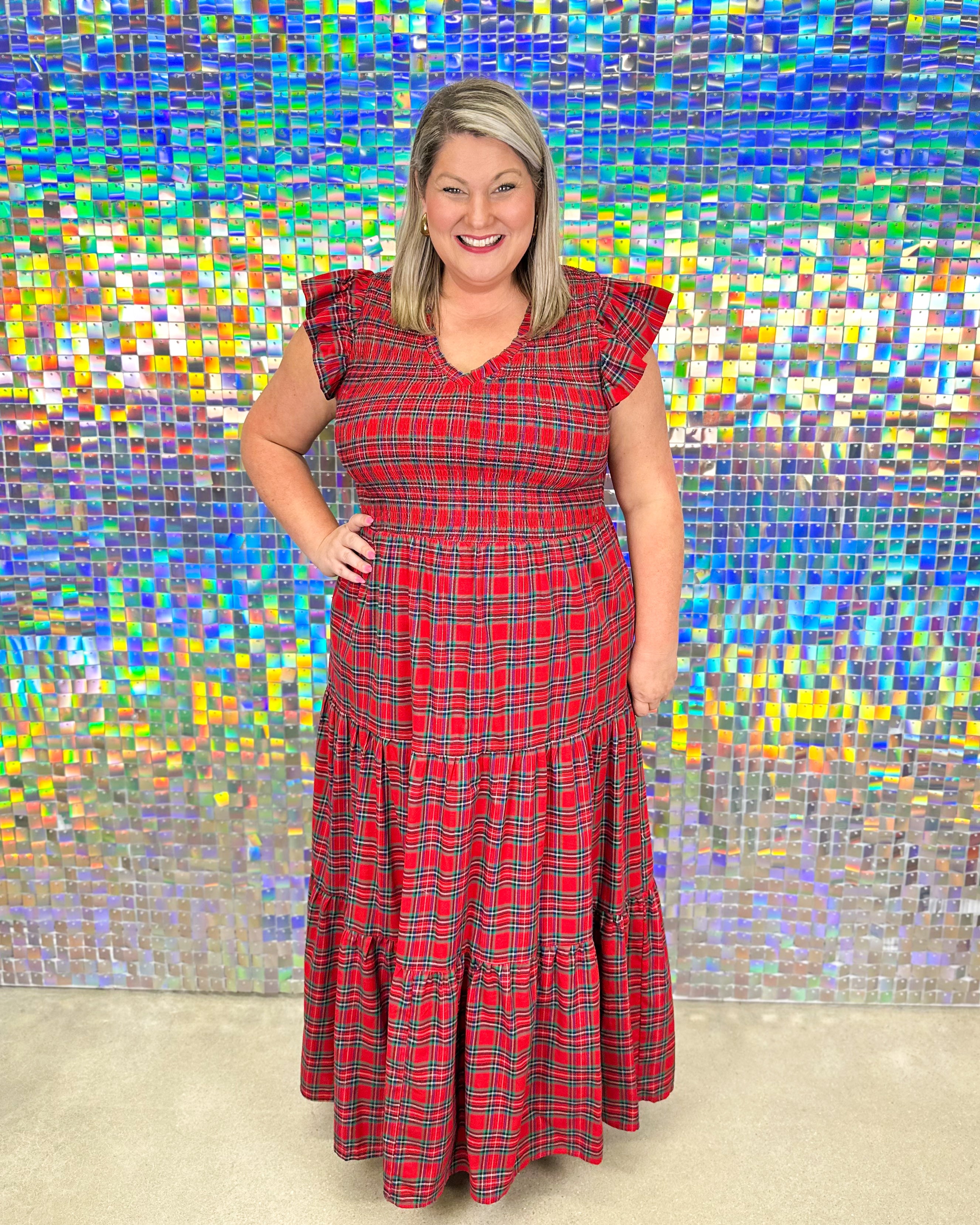 Arvada Tiered Maxi Dress - Red Multi