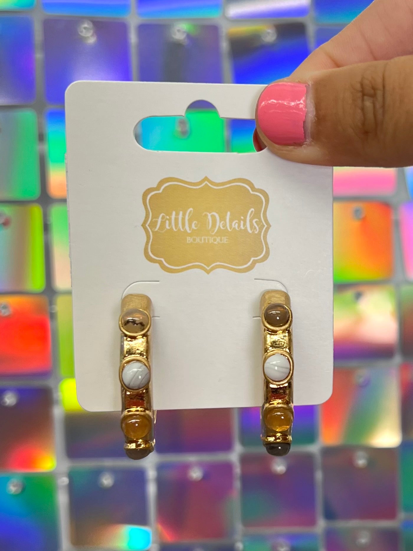 Stone Station Vintage Metal Hoops - Brown