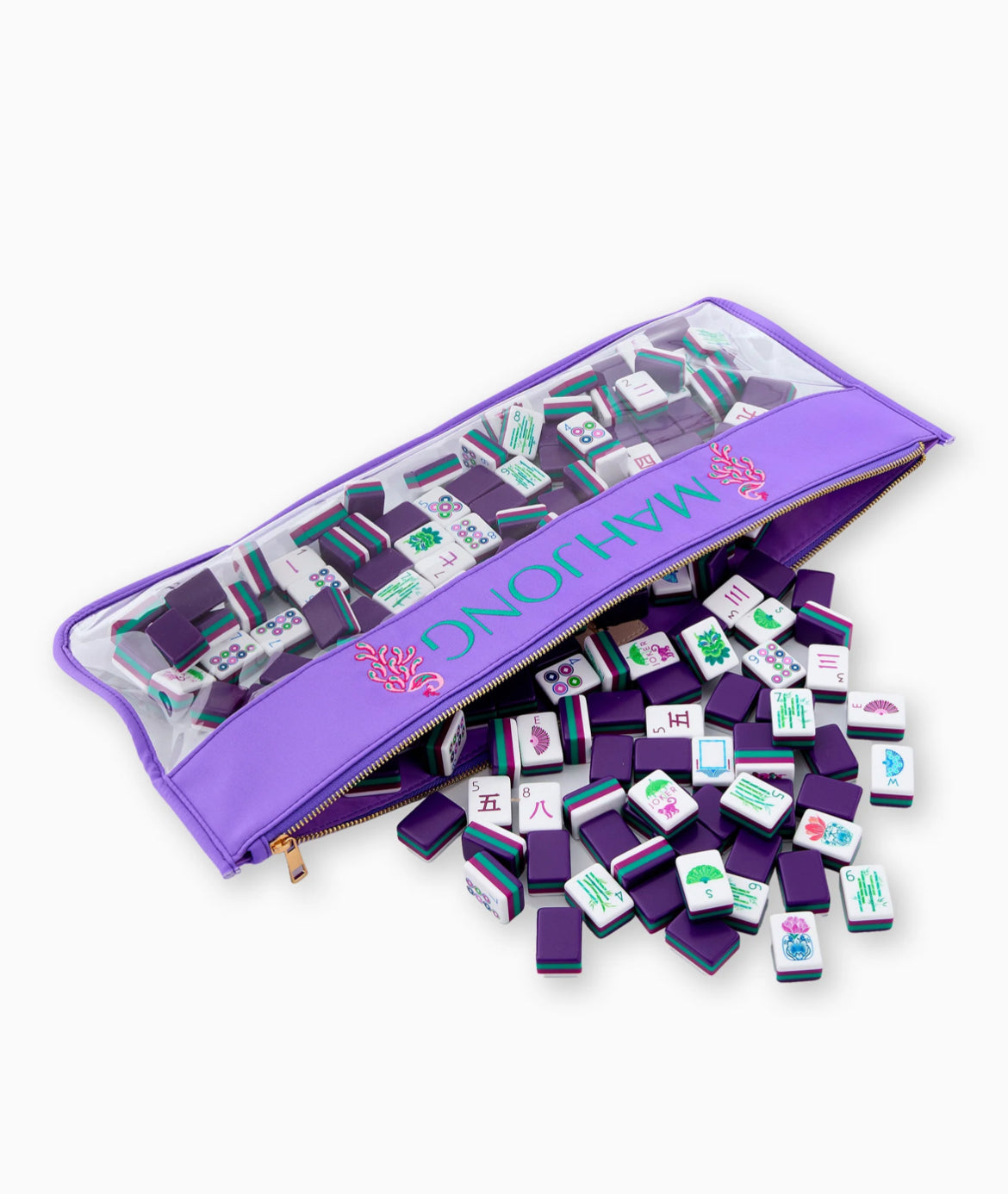 Purple Peacock Mahjong Bag