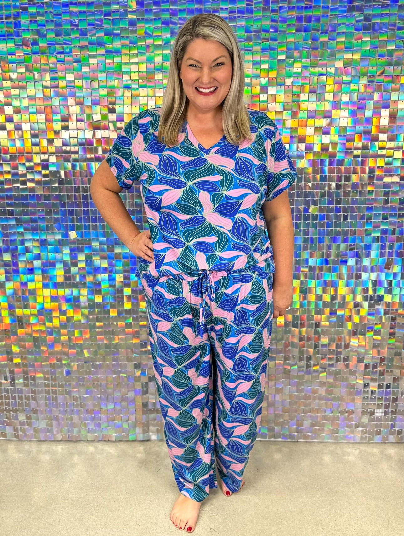 Alli Pant Set - Glow All Over Blue