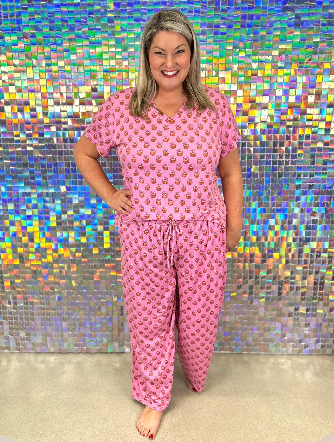 Alli Pant Set - Floral Foulard Pink