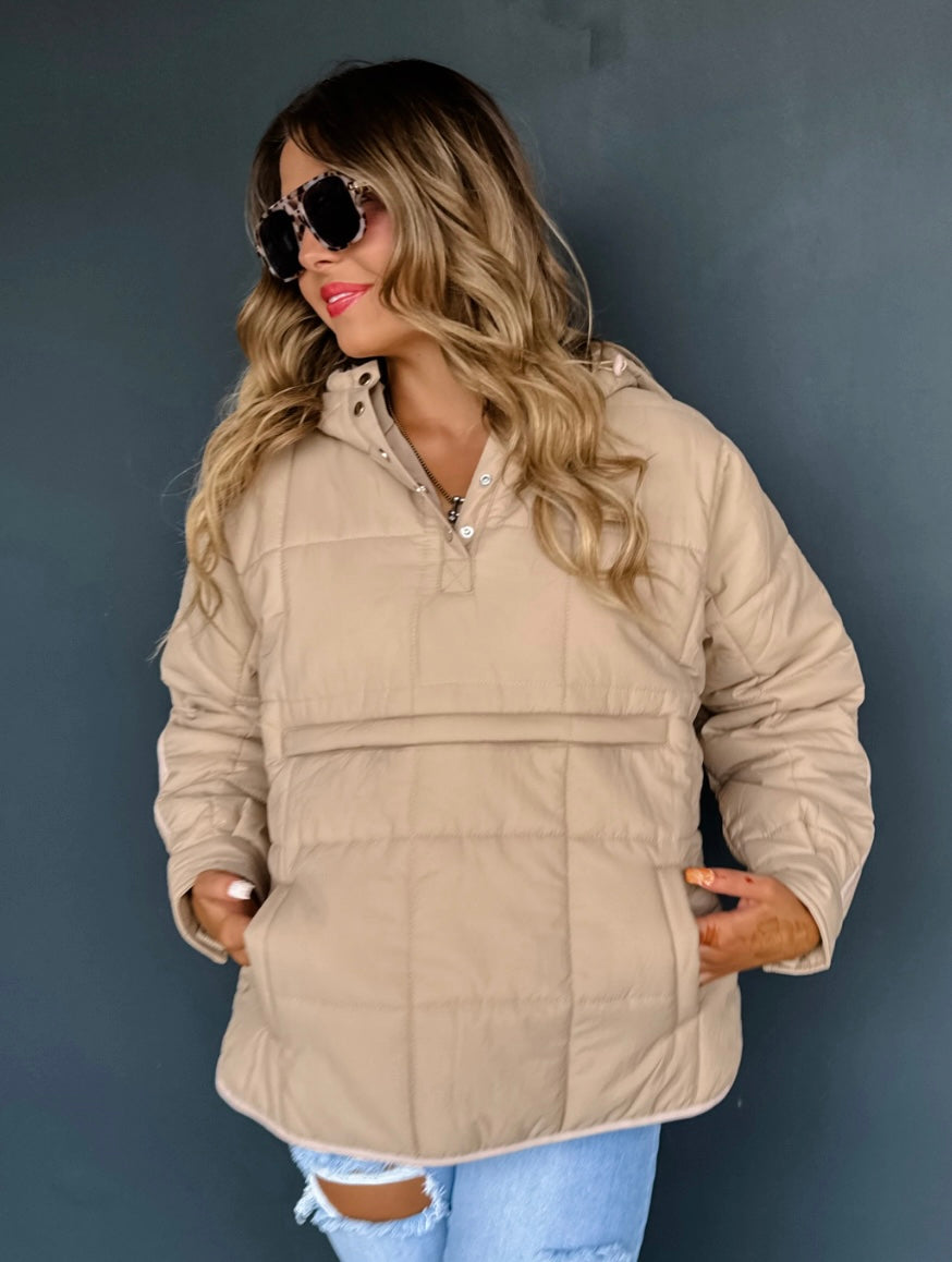 Peyton Puffer Jacket - Beige