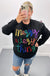 Queen of Sparkles Merry Everything Glitter Script Sweater - Black