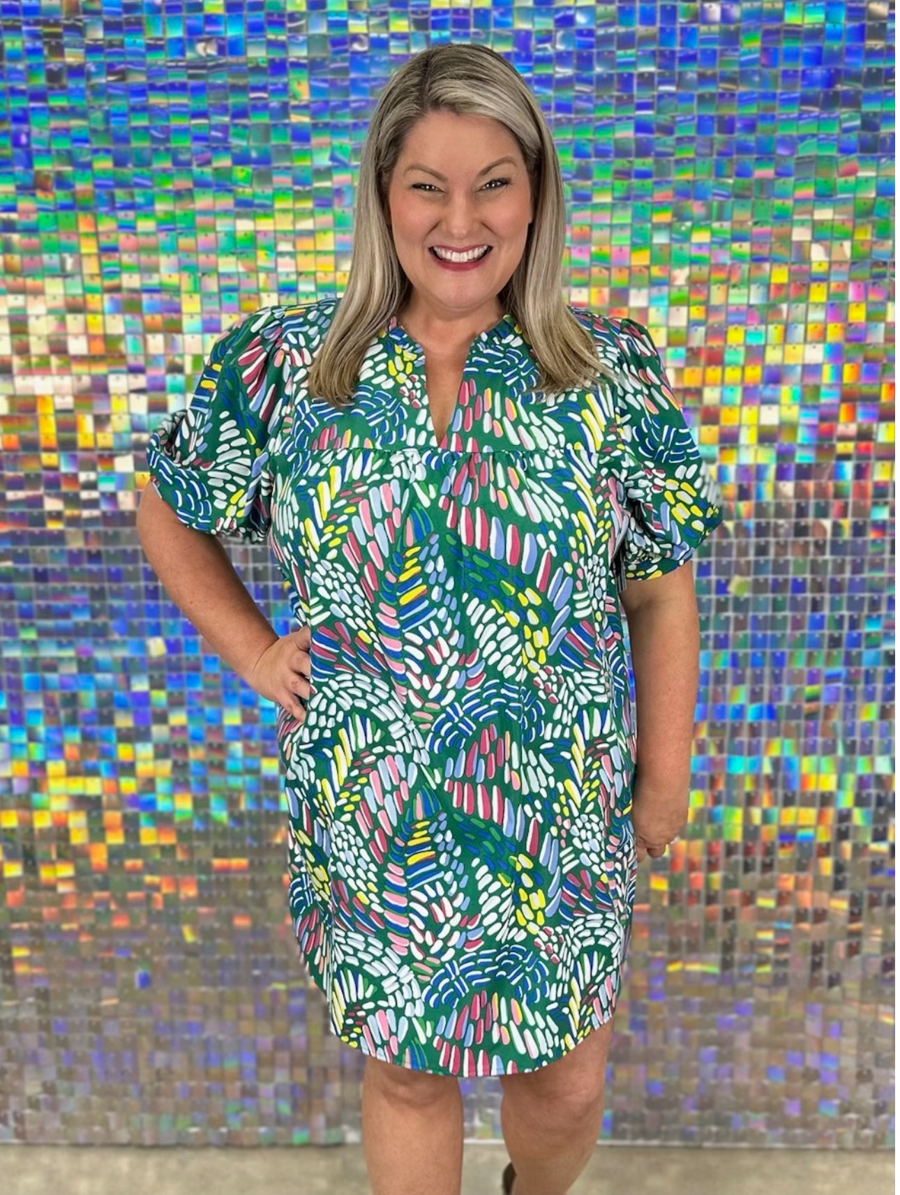 Maggie Dress - Mosaic Meadows Multi