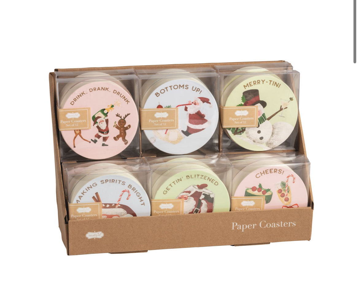 Holiday Paper Coasters - Cheers