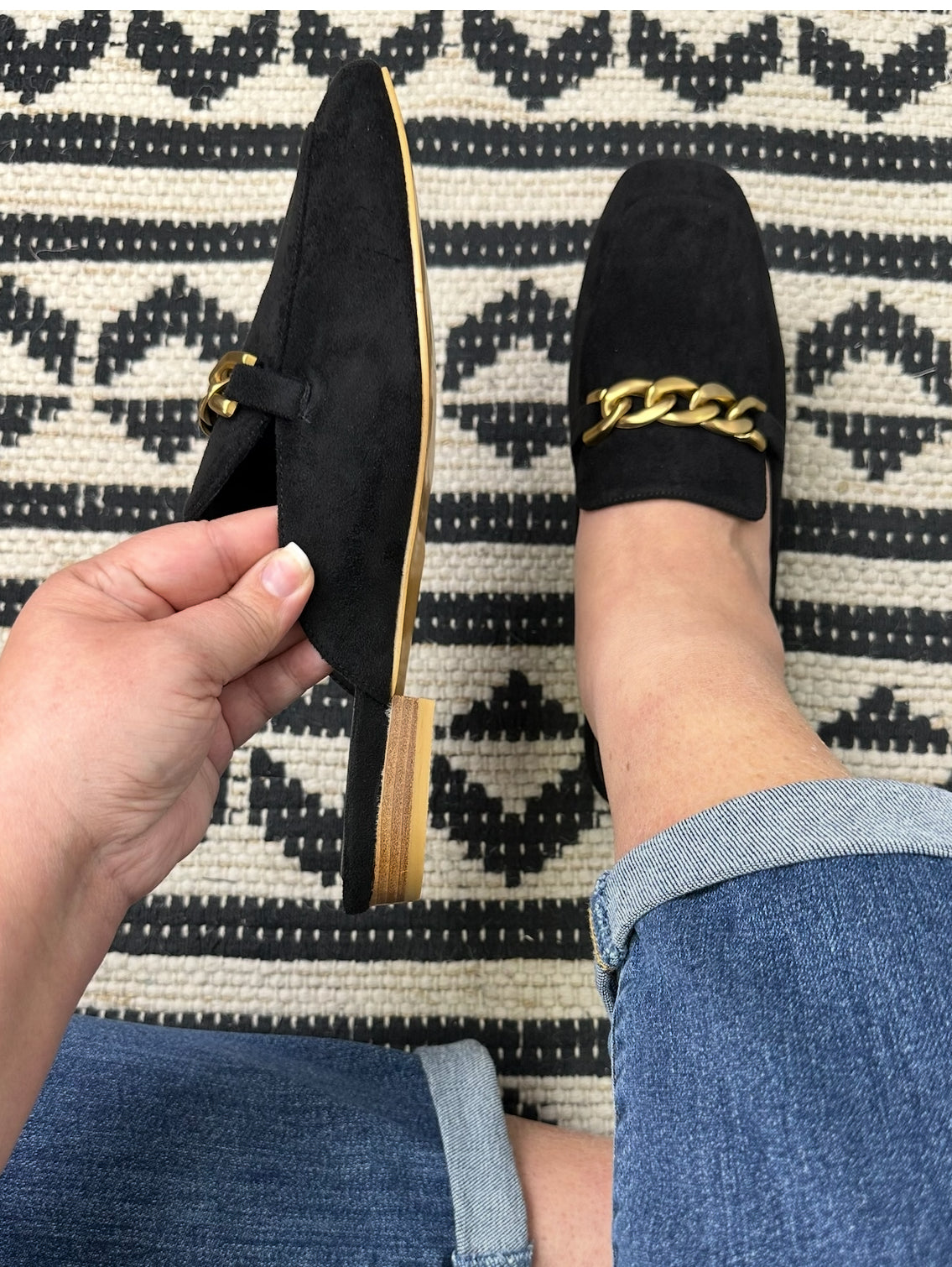 Keepsake Mules - Black Faux Suede