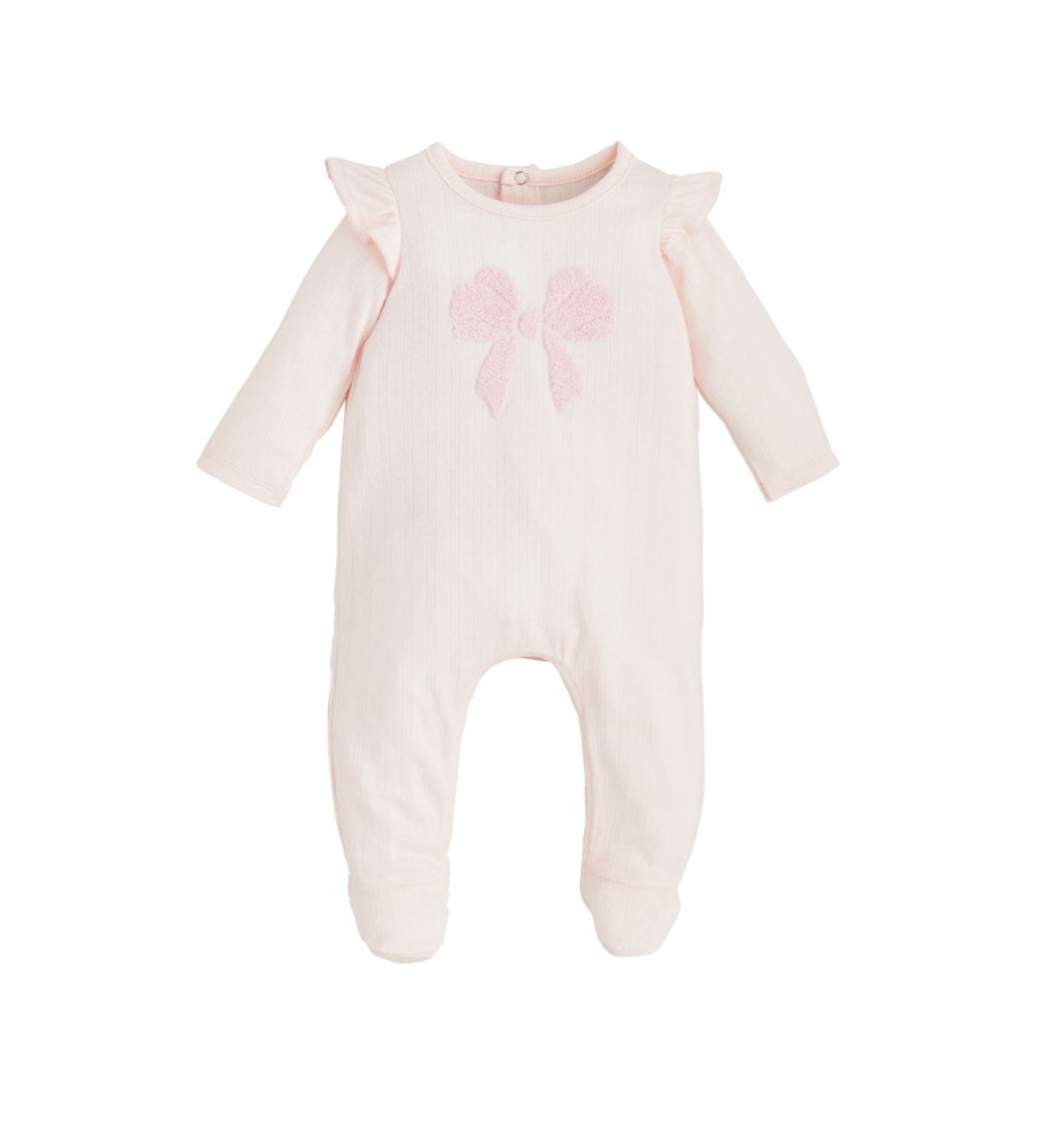 Boucle Bow Sleeper - Pink