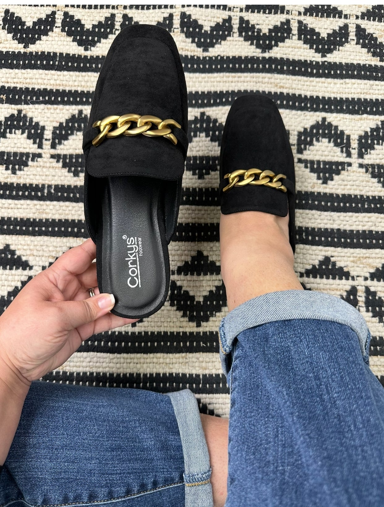 Keepsake Mules - Black Faux Suede