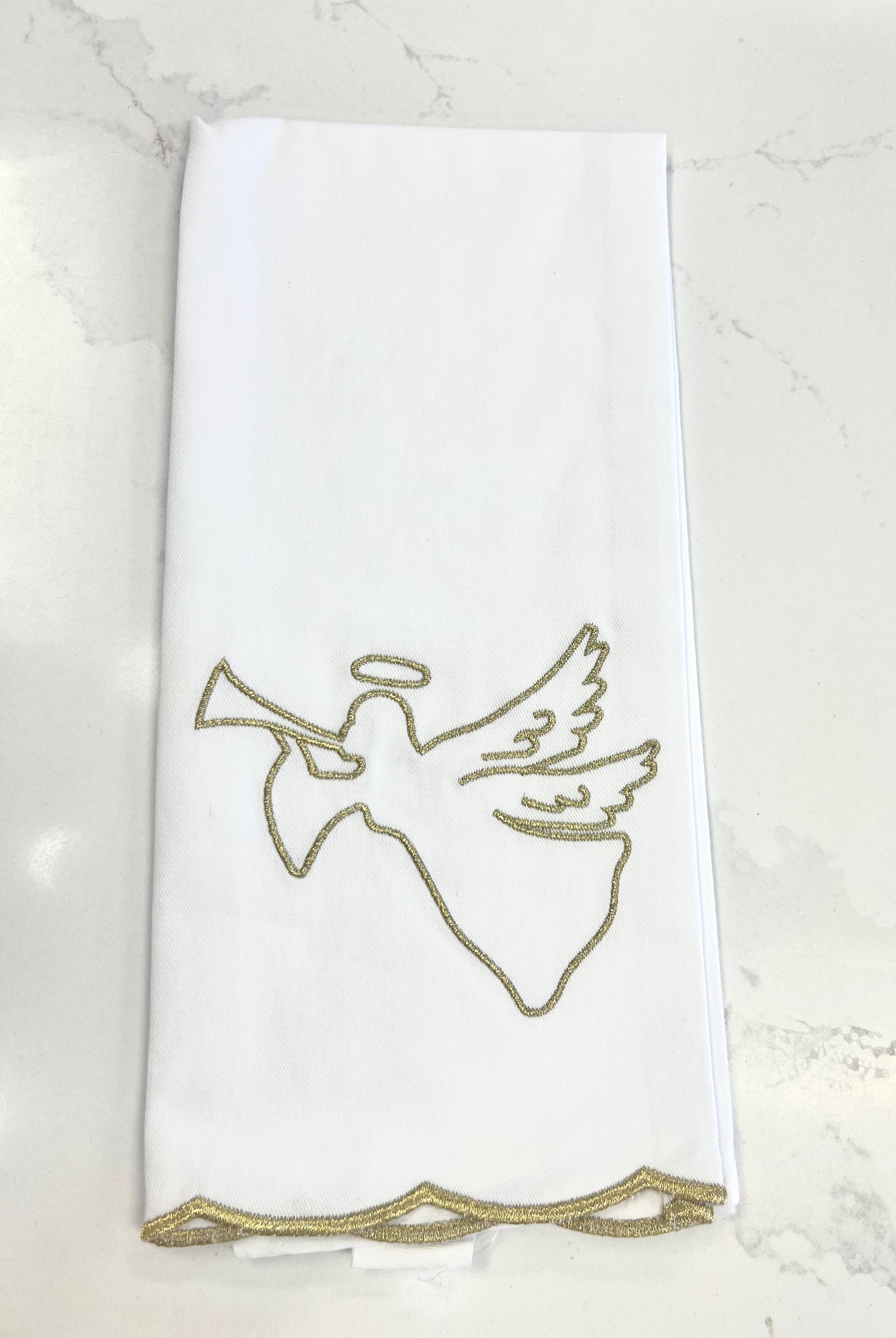 Mary Square Tea Towel - Angel