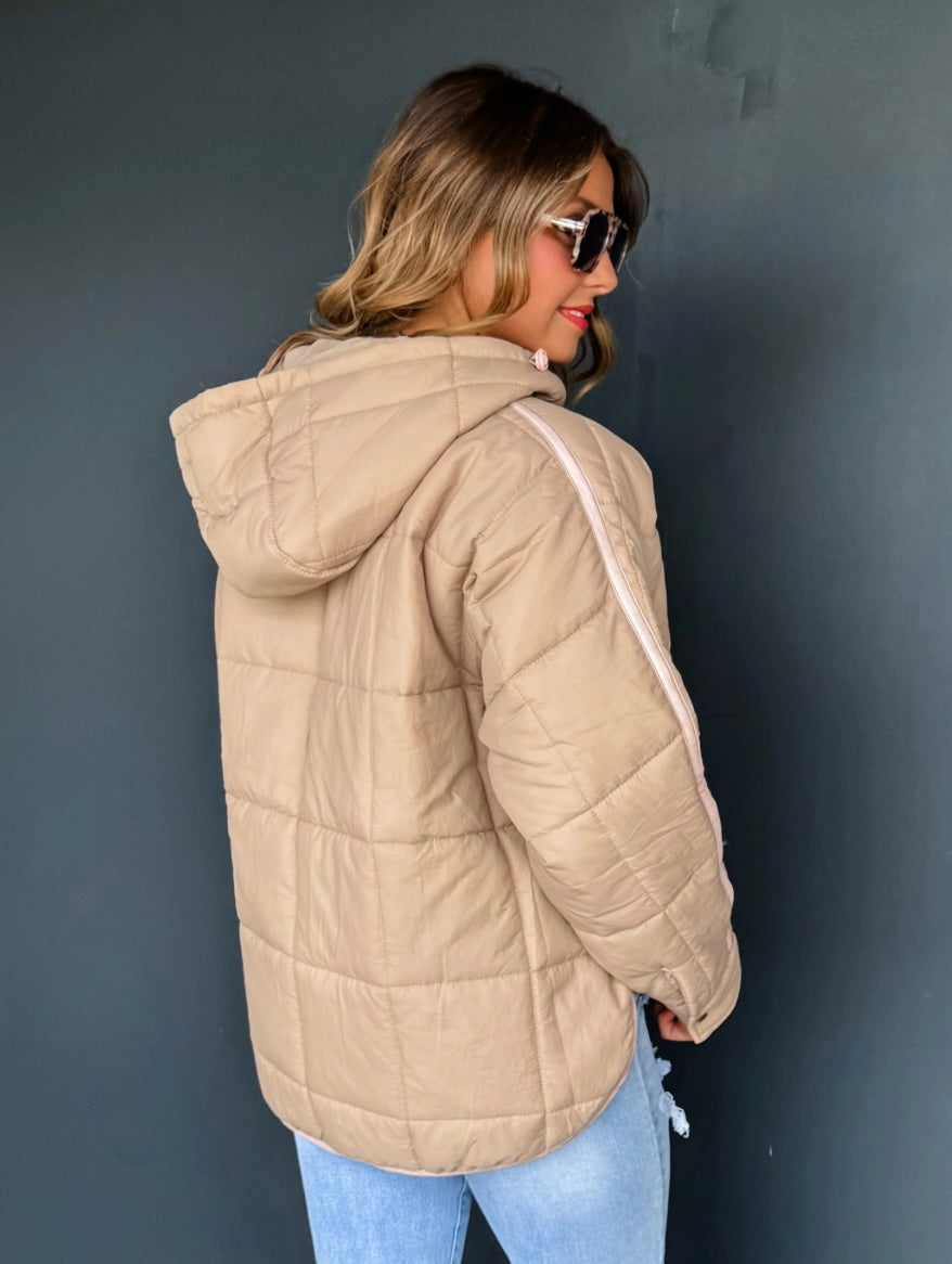 Peyton Puffer Jacket - Beige