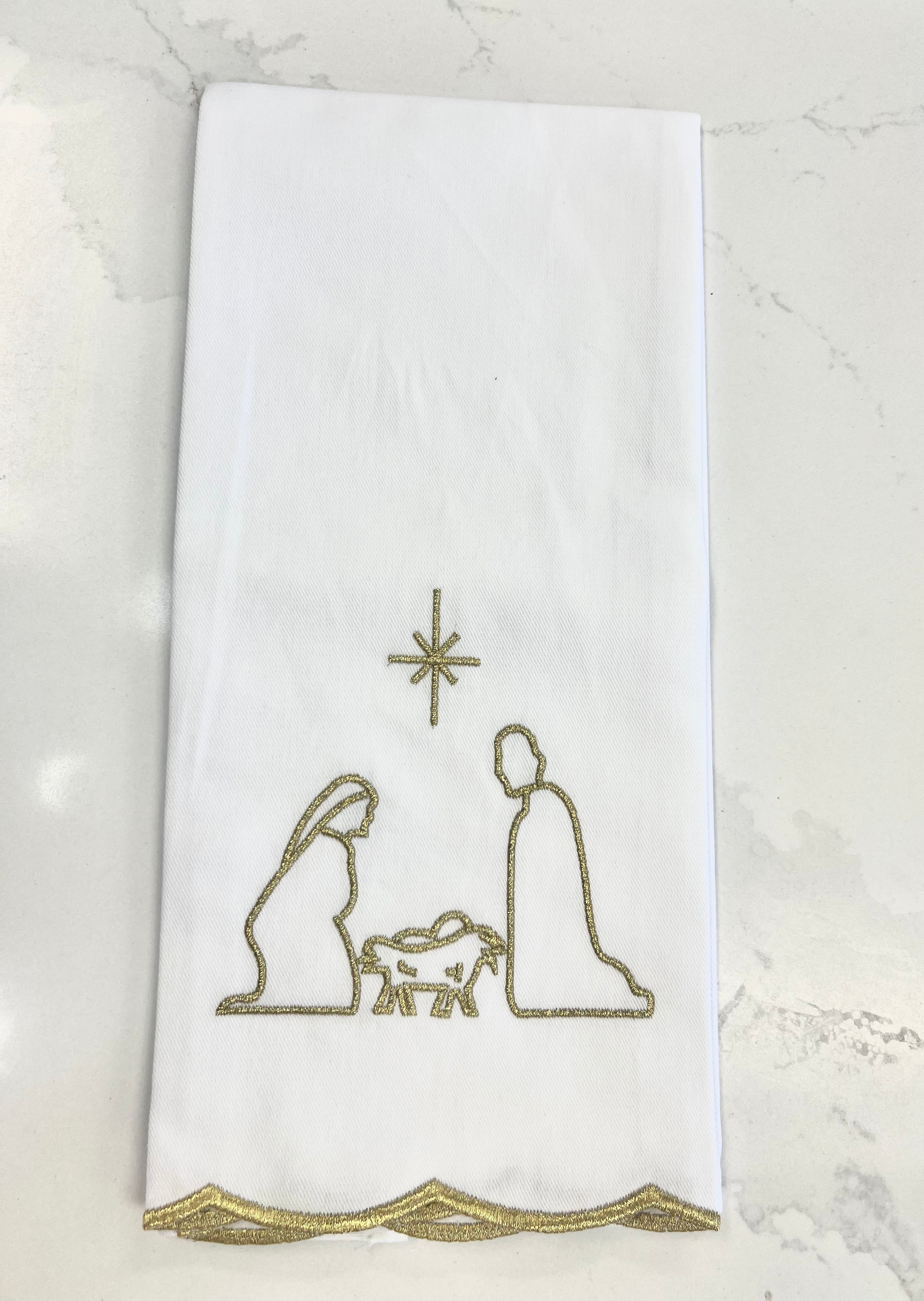 Mary Square Tea Towel - Nativity
