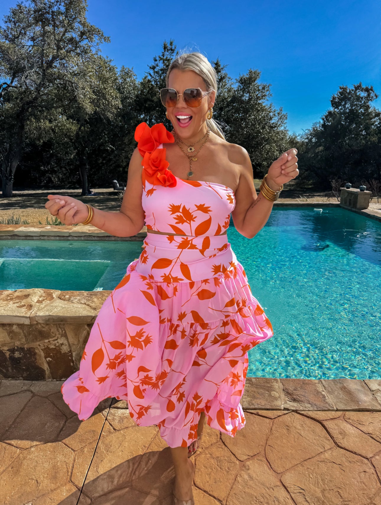 FINAL SALE Gelato Splash Swim Set - Pink/Orange