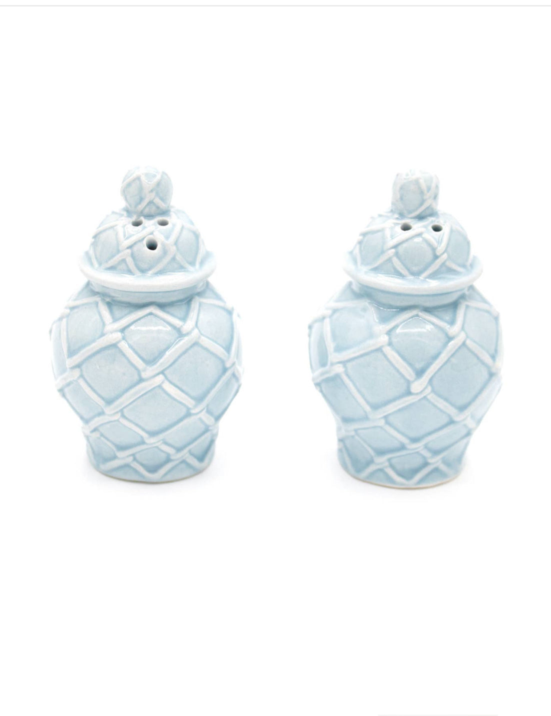 Boxed Salt & Pepper Set - Textured Ginger Jar - Pink