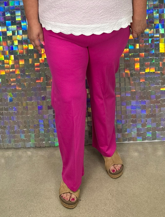 Magic Straight Pants - Hot Pink