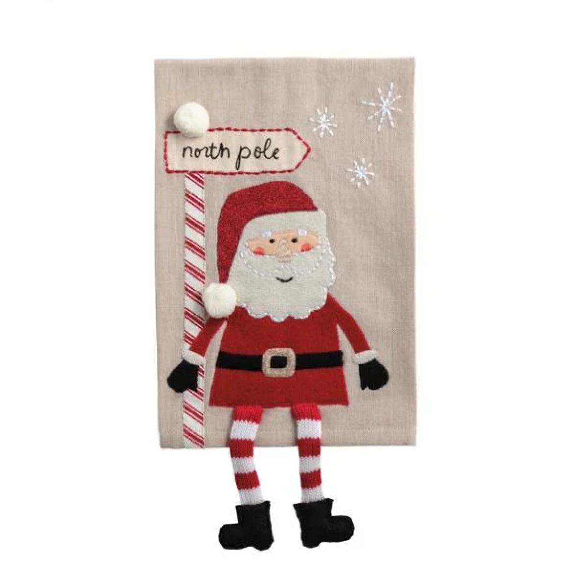 Santa Dangle Leg Dish Towel