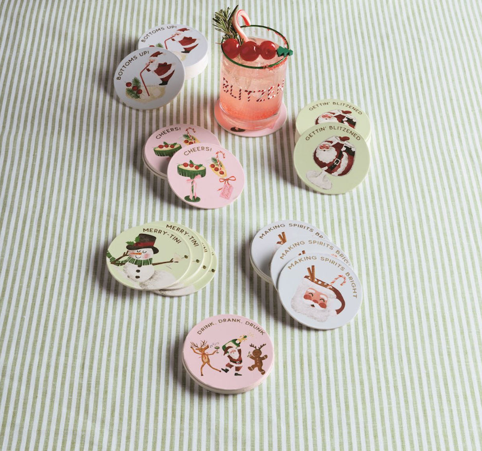 Holiday Paper Coasters - Cheers