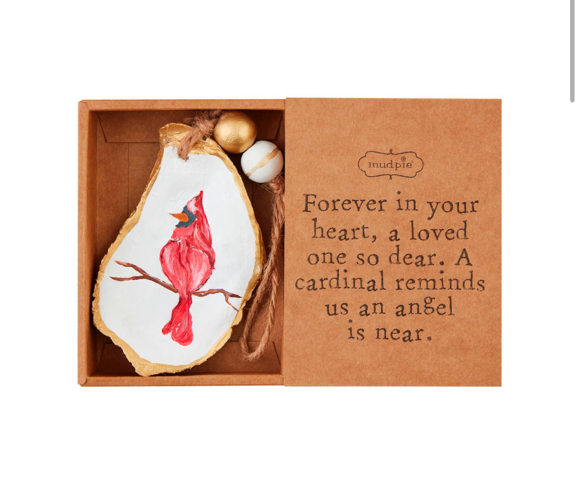 Cardinal Oyster Ornament