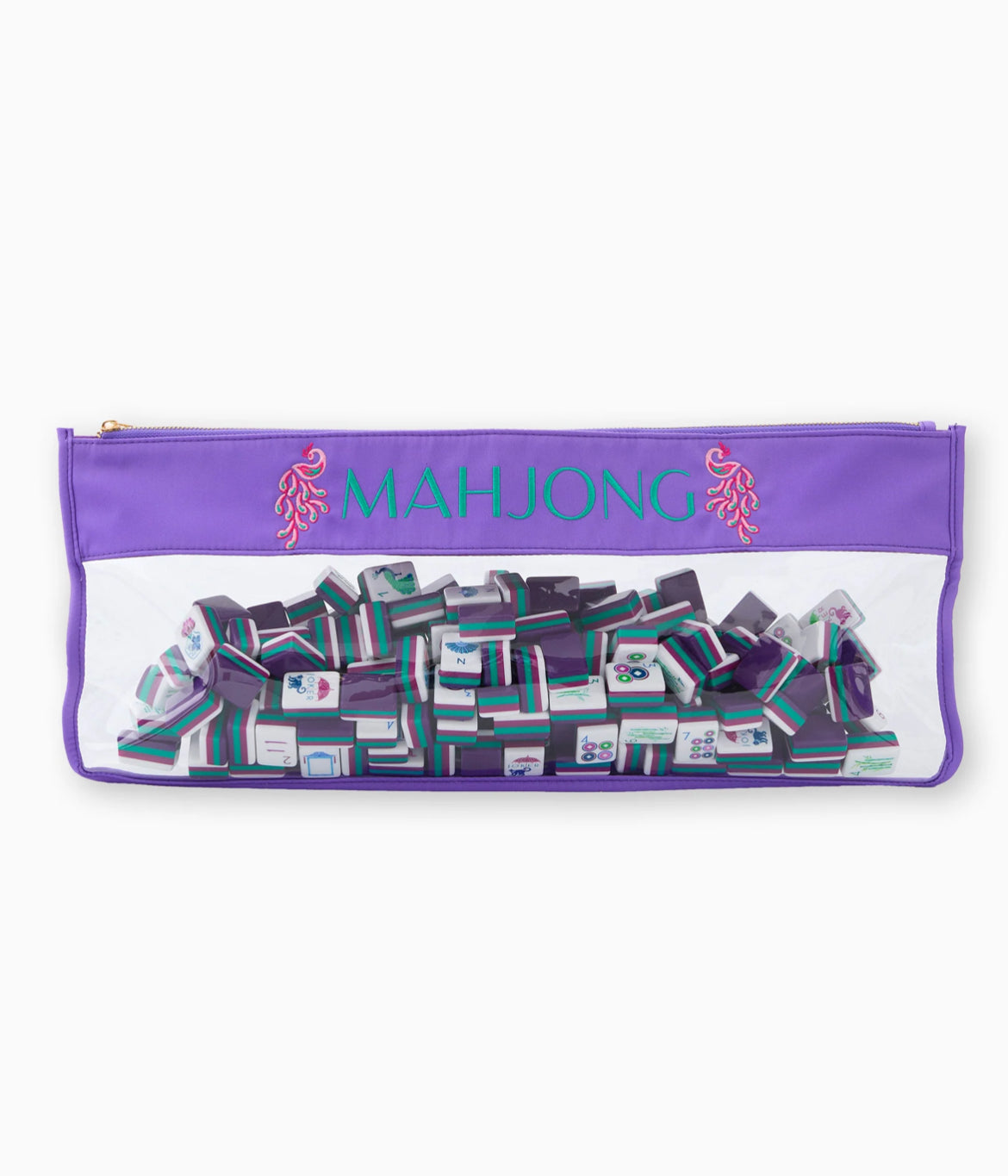 Purple Peacock Mahjong Bag